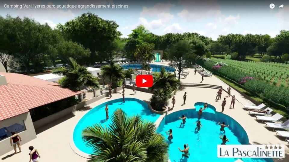 Expansion of the swimming pools of the water park at the campsite in the Var