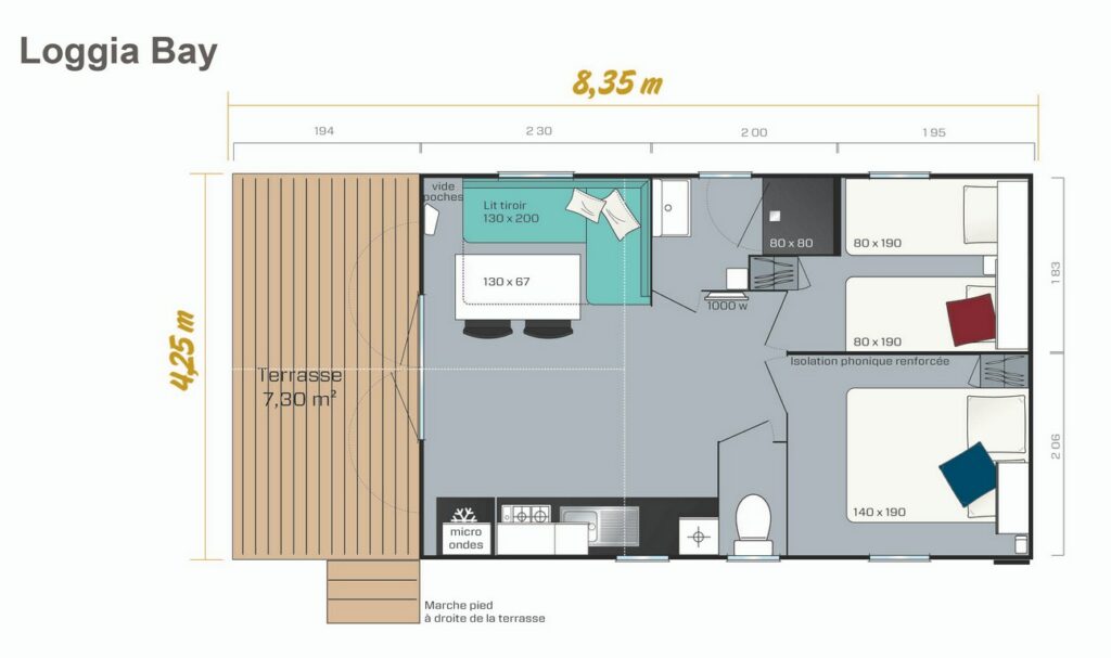 Layout Privilège® 2 rooms 4 guests