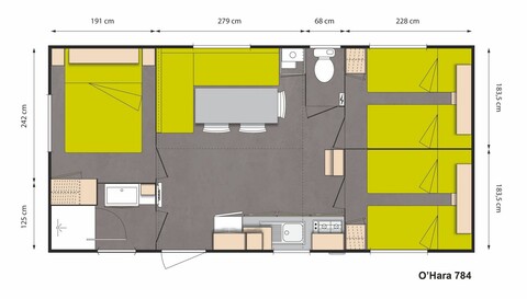 Layout Avantage 3 rooms 6 guests