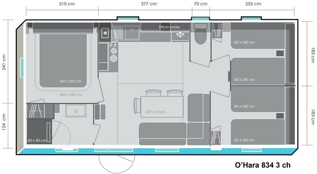 Layout Avantage 3 rooms 6 guests