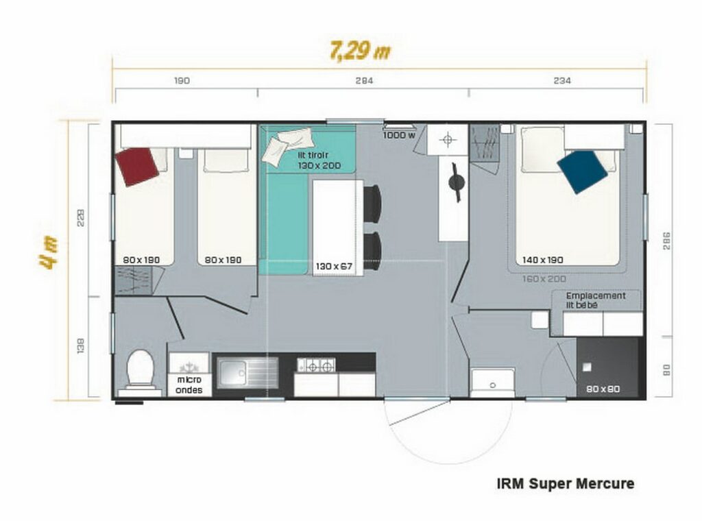 Layout Avantage 2 rooms 4/6 guests