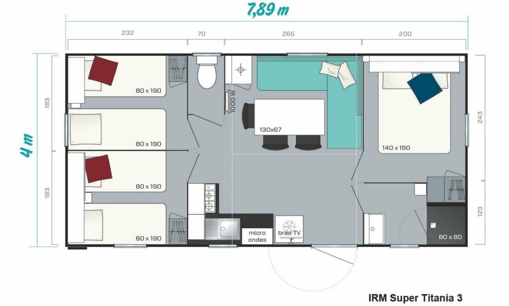 Layout Avantage 3 rooms 6 guests