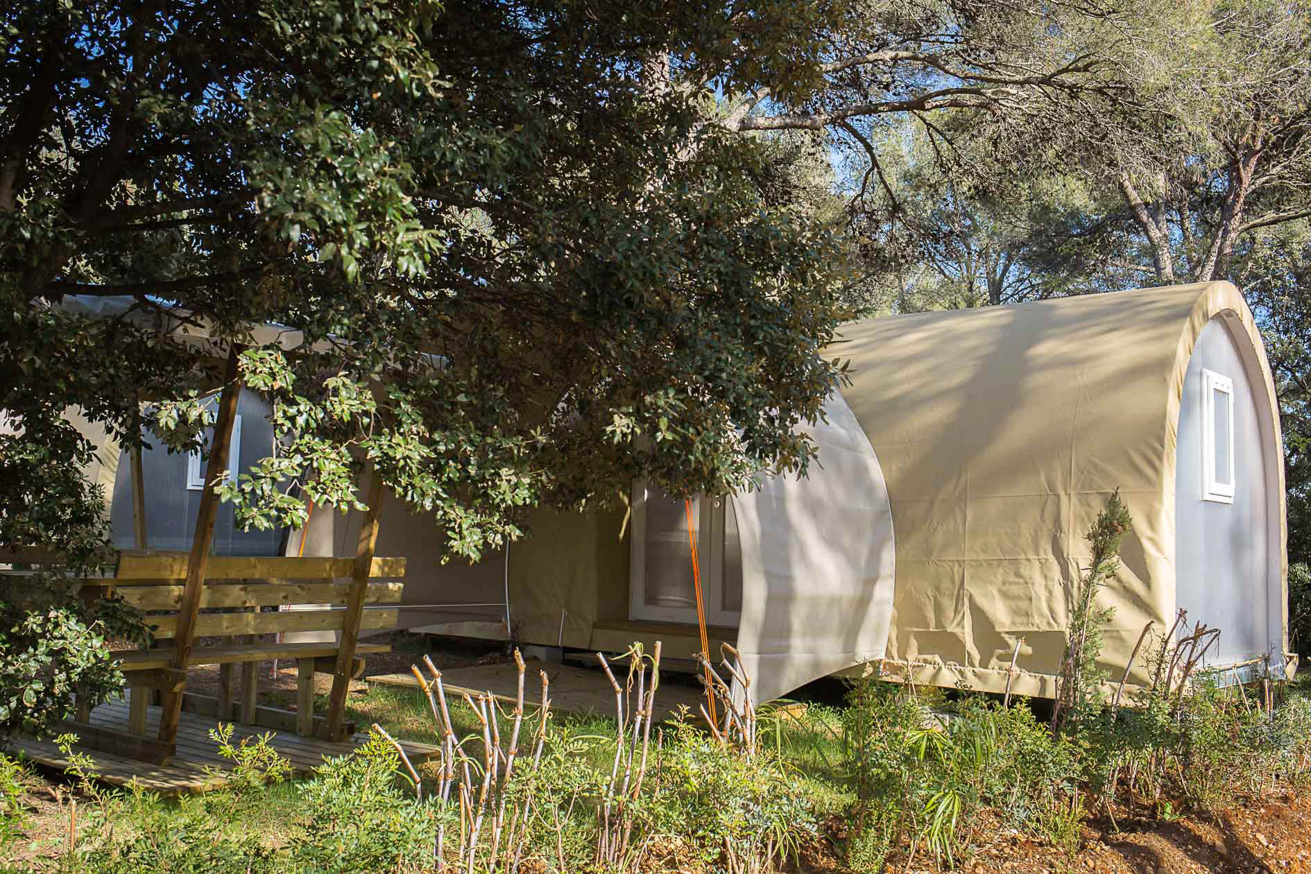 Bungalow equipped canvas  sun Nature cheap friendly