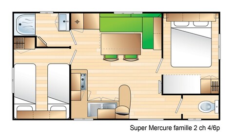 Layout Classique® 2 rooms 4/6 guests
