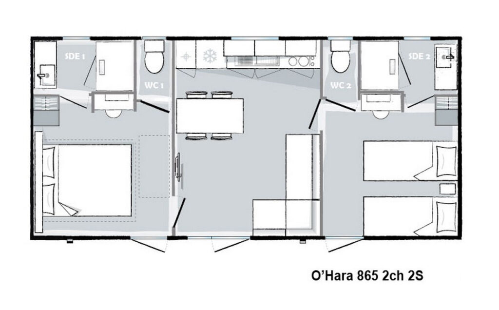 Layout Patio® 2 rooms 4 guests