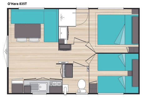 Layout Mobile-home Privilège® Standing 2 chambres 4 personnes