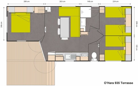 Layout Privilège® 3 rooms 6 guests