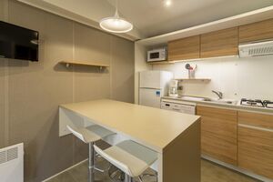 Mobile home luxury kitchen on a 4 star campsite