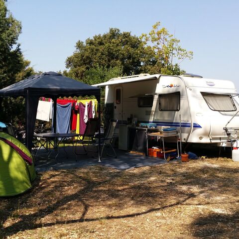 Spacious Premium VIP tent, caravan and camper van pitches with private sanitary facilities