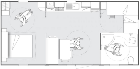 Layout Privilège® Disabled 2 rooms 4/5 guests