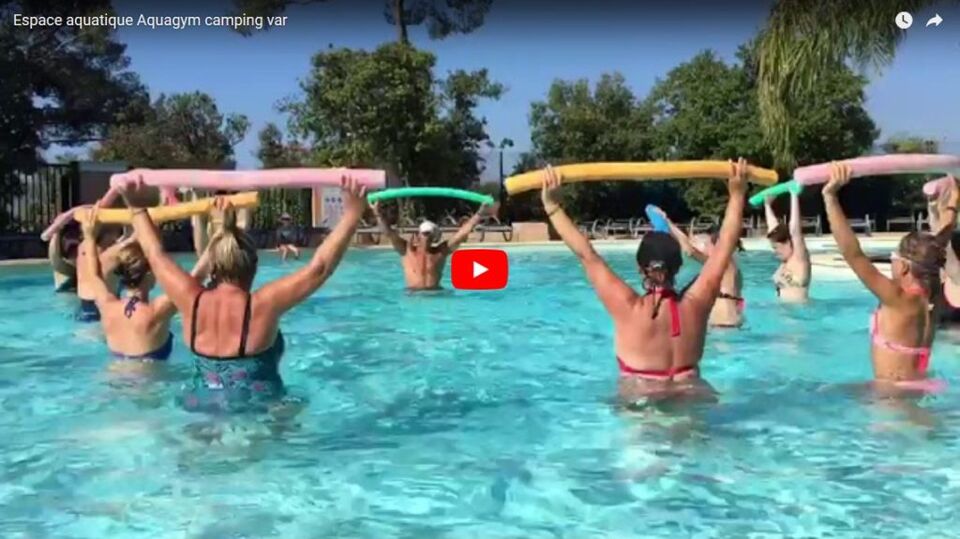 Aquagym at the aquatic area of ​​the campsite