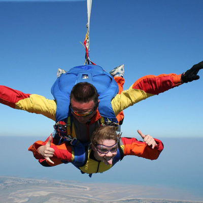 A holiday skydiving tandem jump