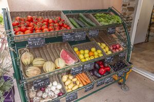 Holiday buying food at the campsite - French Riviera