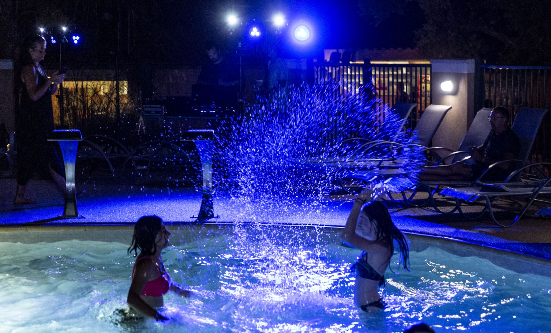 Pool party at the campsite's water park pools