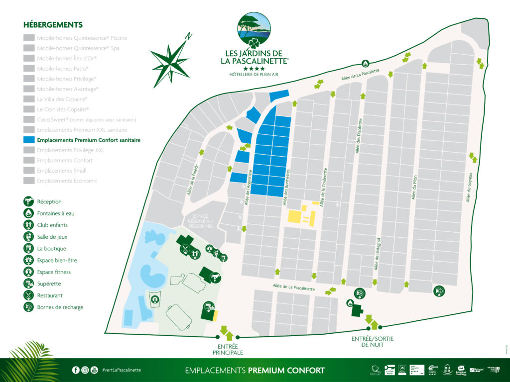 Situation Premium pitches - Private Sanitary Facilities