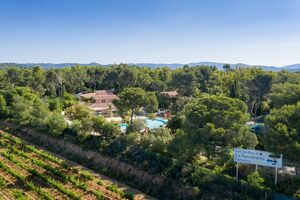 Shaded campsite with water park in the Var, French Riviera-Côte d'Azur