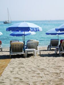 Location de matelas, parasols et pédalos sur la plage de Pramousquier