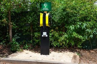 The campsite's new electric vehicle charging stations!