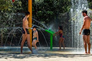 Mediterranean campsite water games