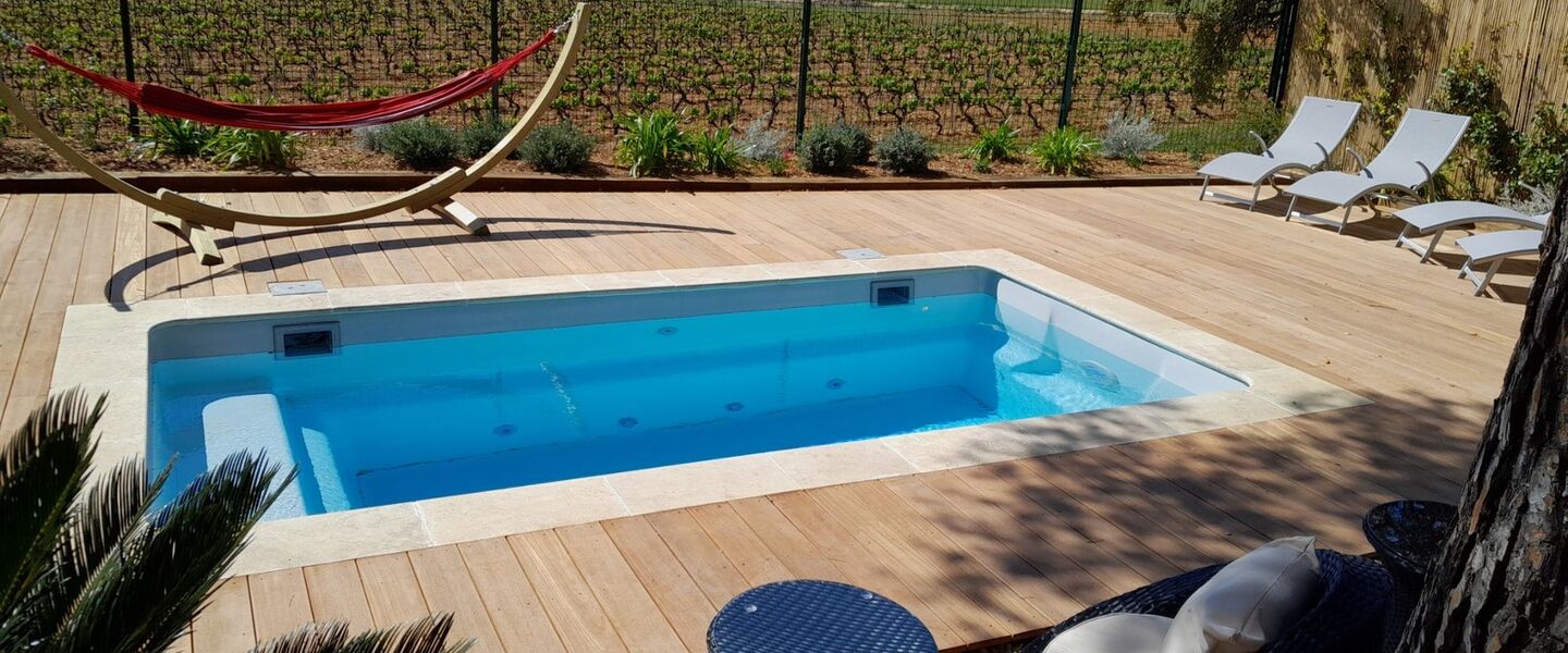 Mobile home with private pool at our campsite in the Var, French Riviera-Côte d'Azur